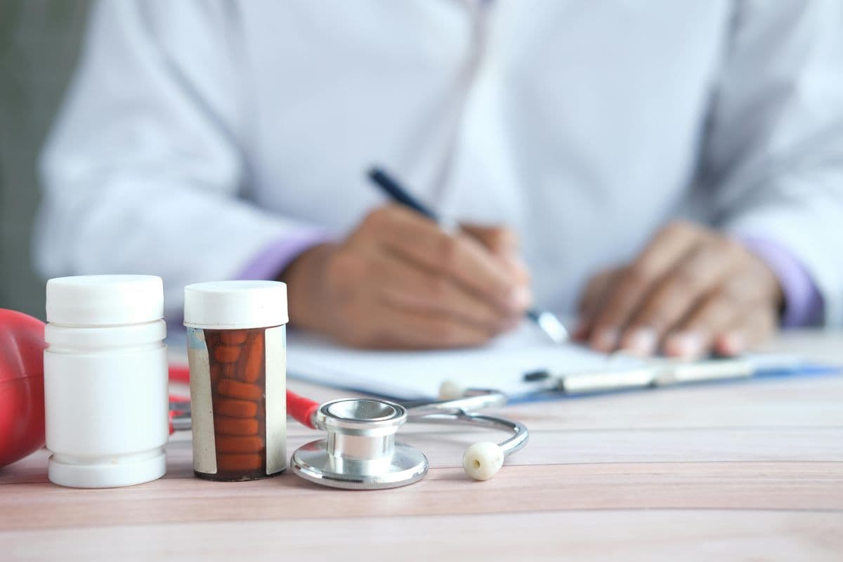 Pharmacist preparing NHS prescription medicines at Highfield Pharmacy