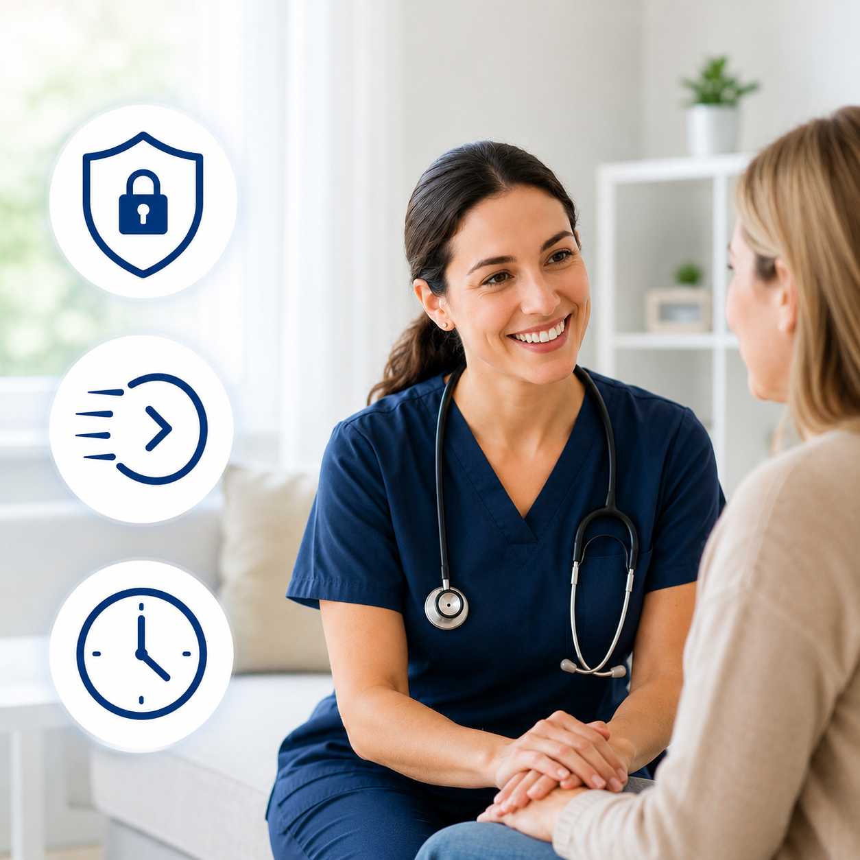 Private healthcare consultation at pharmacy